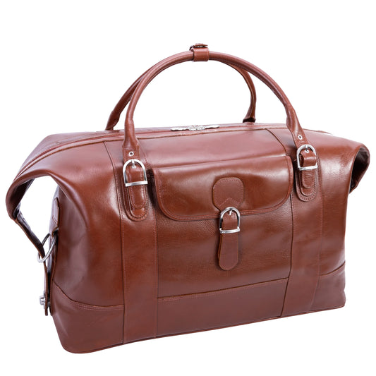 McKlein USA Amore Leather Duffel Bag – Premium Cognac Travel Weekender