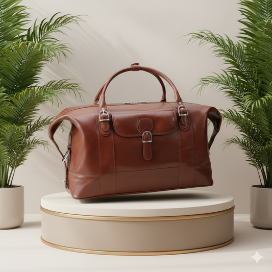 McKlein USA Amore Leather Duffel Bag – Premium Cognac Travel Weekender