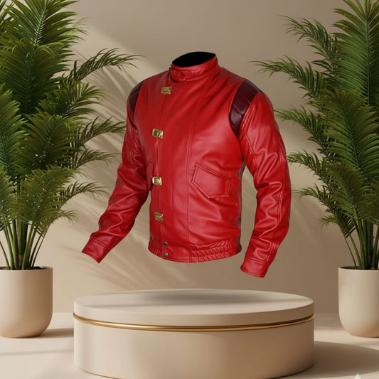 ZENIELLA Akira Shotaro Kaneda Leather Jacket – Unisex Red Biker Cosplay Jacket