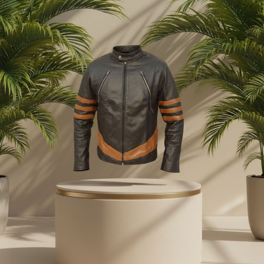 Wolverine X-Men 1 Brown Leather Jacket – Logan Costume Biker Style (All Sizes)