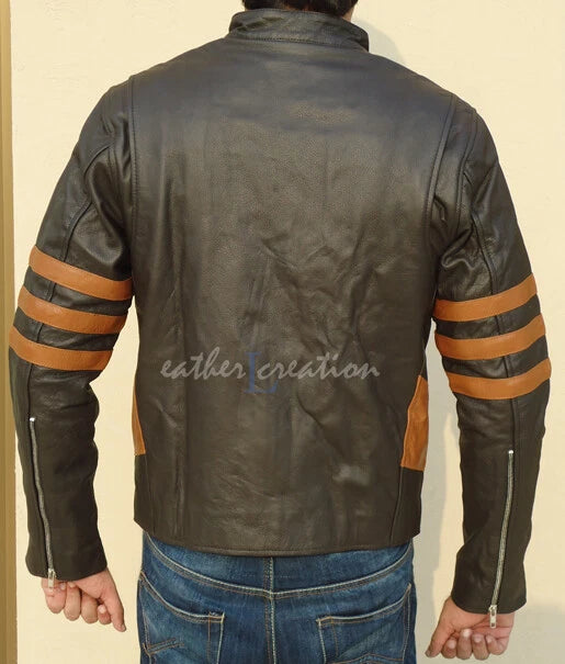 Wolverine X-Men 1 Brown Leather Jacket – Logan Costume Biker Style (All Sizes)